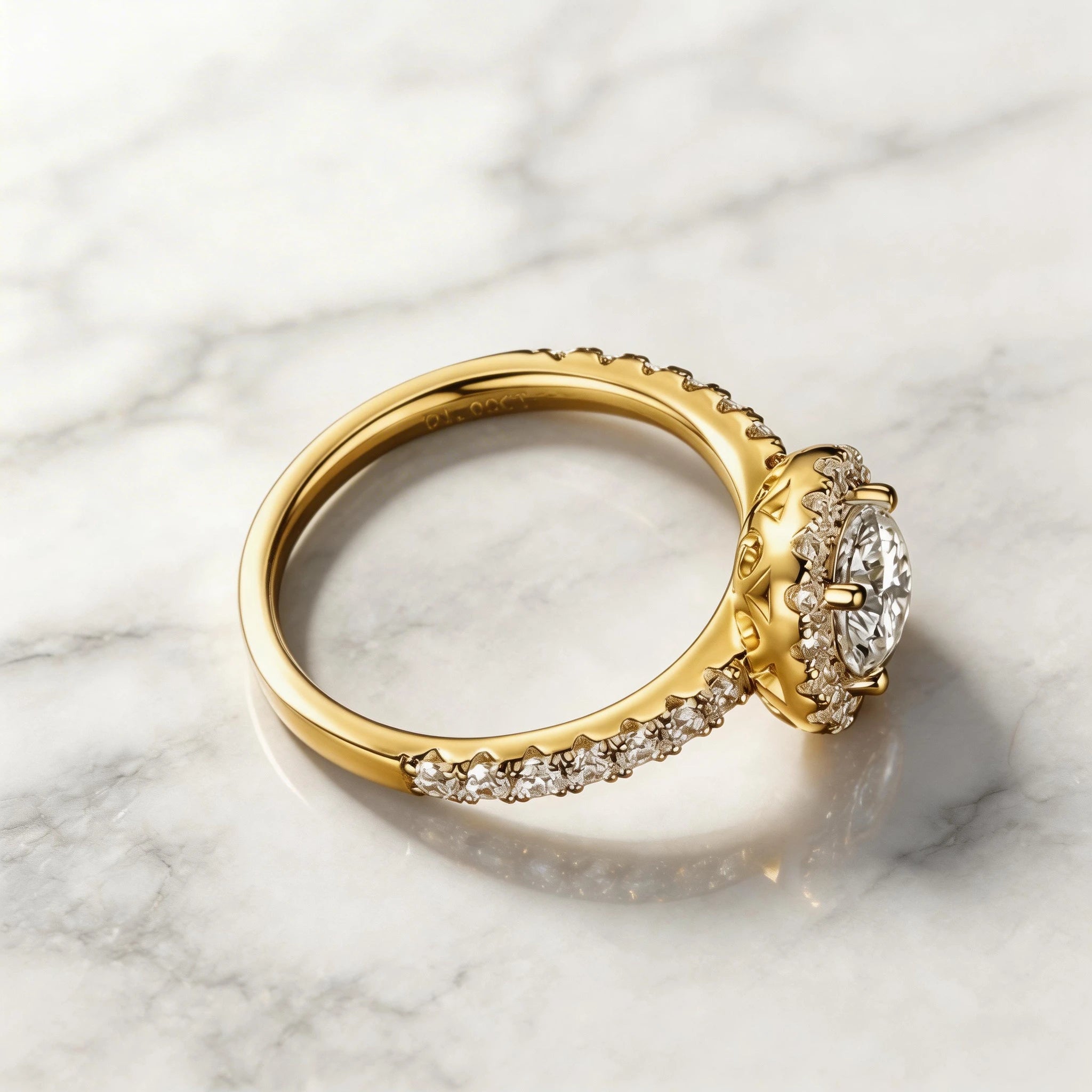 The Aura "Sugarloaf" Ring | 1.0ct & 2.0ct Square Halo Moissanite